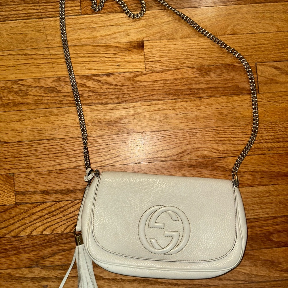 Gucci Cream Leather Crossbody Bag